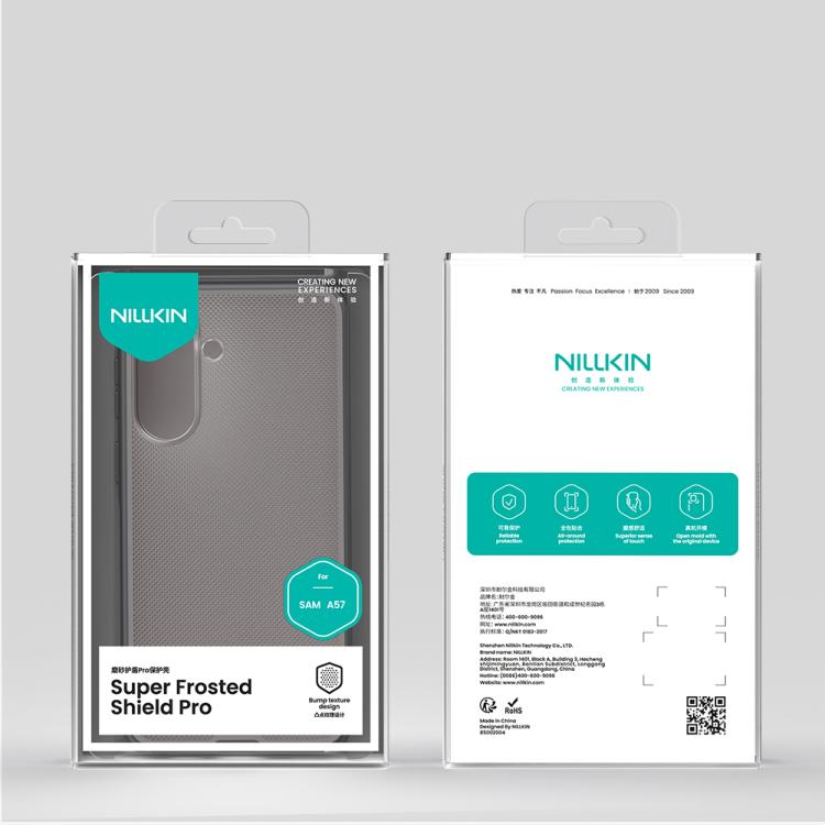 For Samsung Galaxy A57 5G NILLKIN Super Frosted Shield Pro PC + TPU Phone Case - Transparent Black