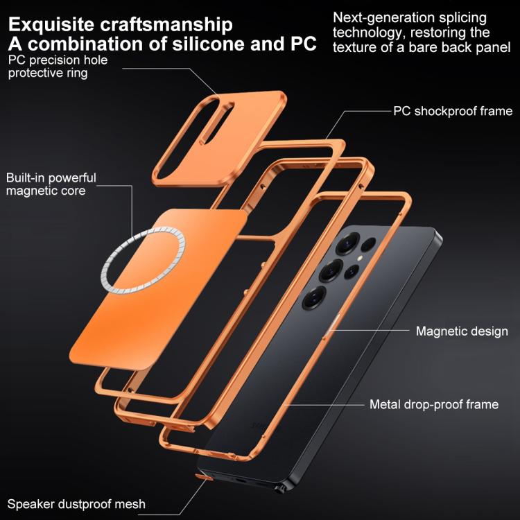 For Samsung Galaxy S24 Ultra 5G Buckle Magnetic Metal Phone Case