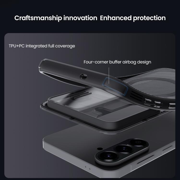For Samsung Galaxy A57 5G NILLKIN CamShield Pro Magnetic PC Phone Case - Transparent Black