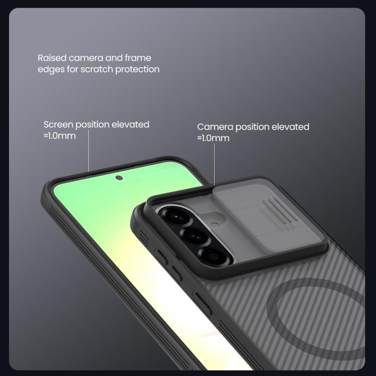 For Samsung Galaxy A57 5G NILLKIN CamShield Pro Magnetic PC Phone Case - Transparent Black