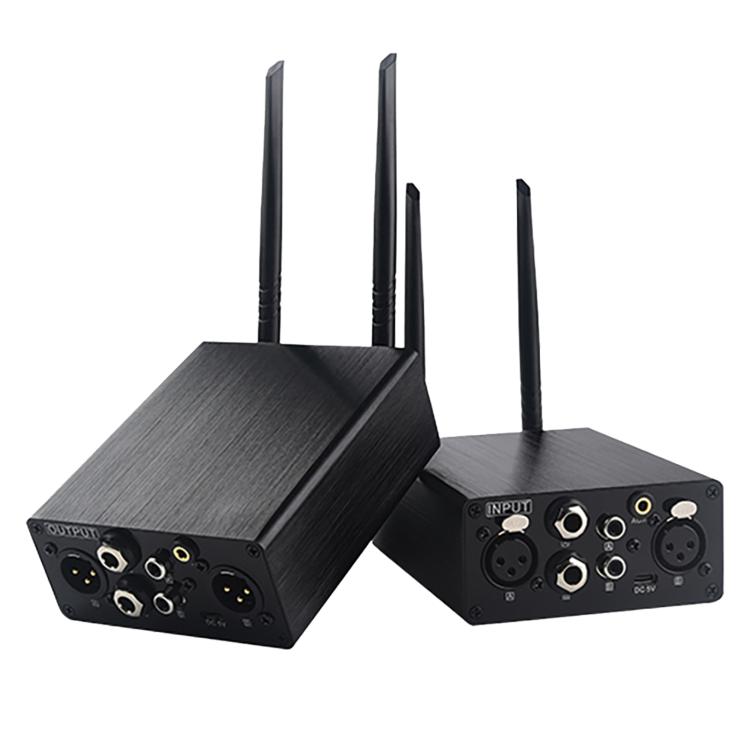 AU680A XLR Wireless Audio Transmitter and Receiver Set, Plug Type:UK Plug - Black