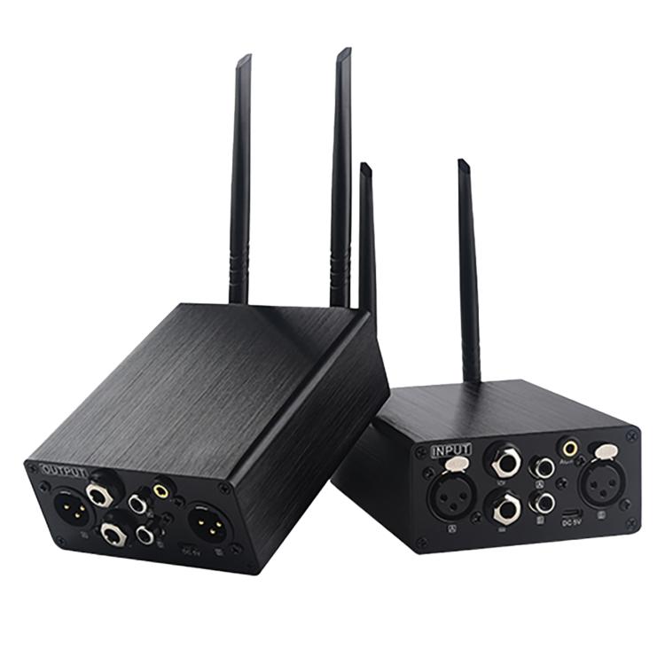 AU680A XLR Wireless Audio Transmitter and Receiver Set, Plug Type:AU Plug - Black