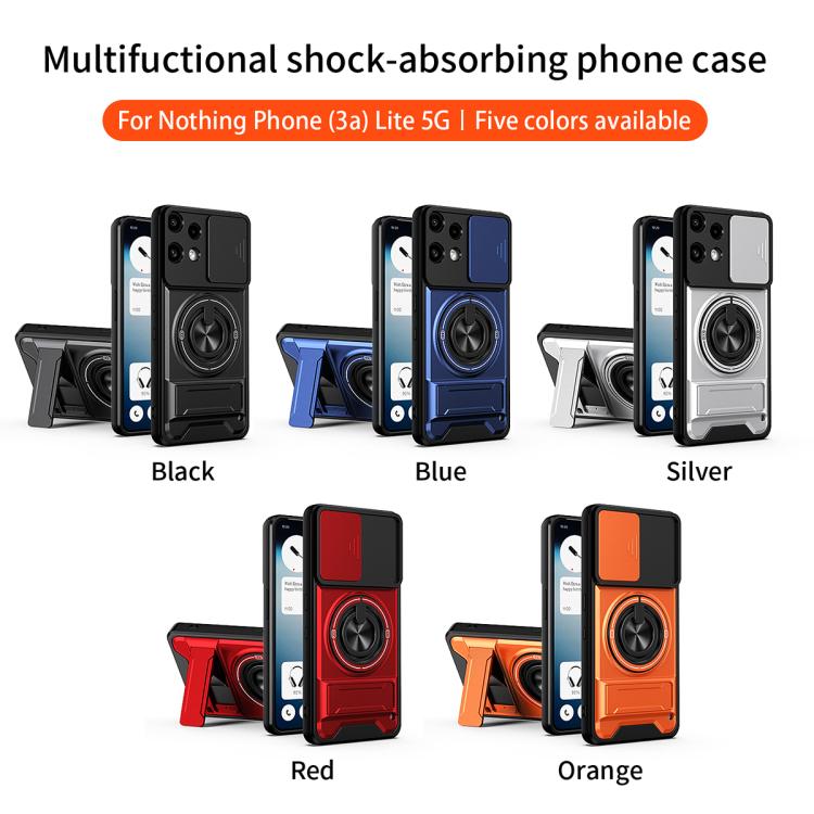 For Nothing Phone 3a Lite Lens Sliding Window Multifunctional Magnetic Shockproof Phone Case