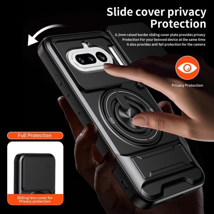 For Nothing Phone 4a Lens Sliding Window Multifunctional Magnetic Shockproof Phone Case