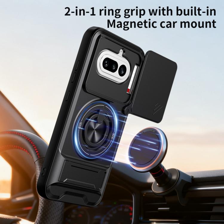 For Nothing Phone 4a Lens Sliding Window Multifunctional Magnetic Shockproof Phone Case