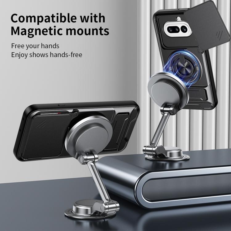 For Nothing Phone 4a Lens Sliding Window Multifunctional Magnetic Shockproof Phone Case