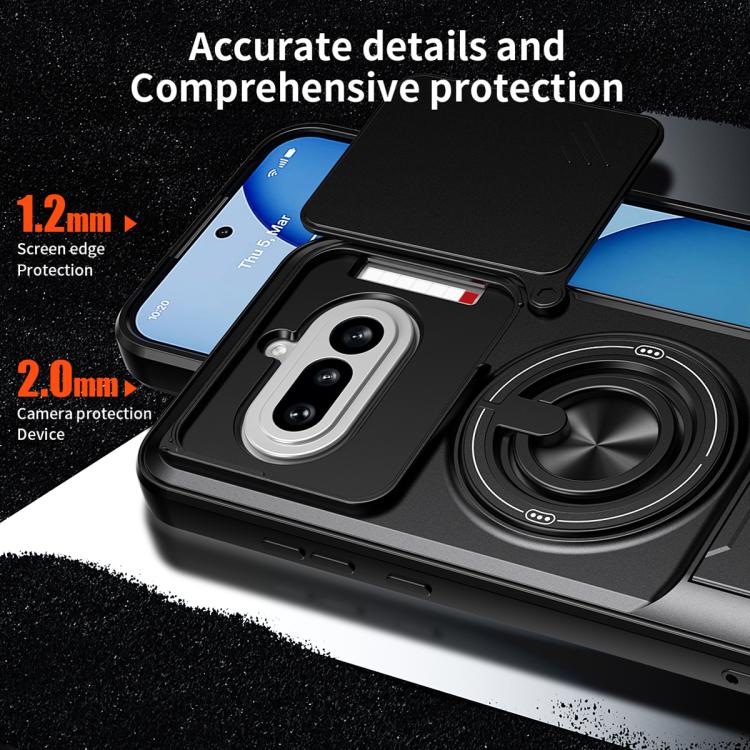 For Nothing Phone 4a Lens Sliding Window Multifunctional Magnetic Shockproof Phone Case