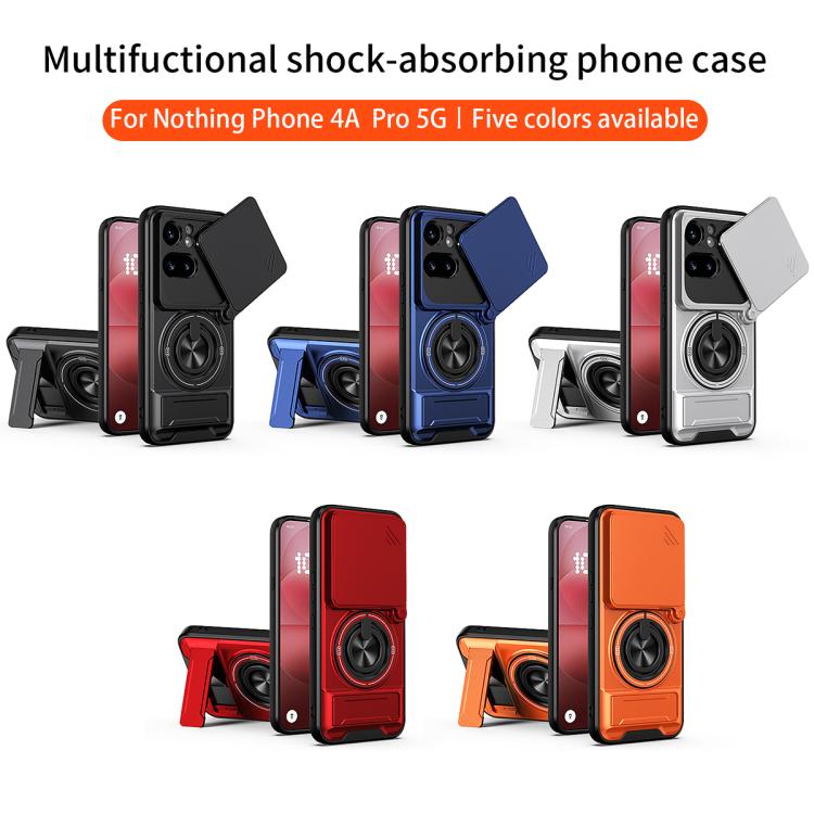 For Nothing Phone 4a Pro Lens Sliding Window Multifunctional Magnetic Shockproof Phone Case