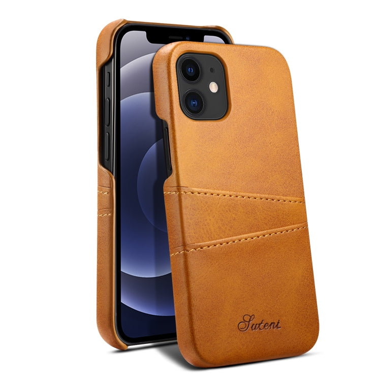 For iPhone 12 mini Calf Texture Back Cover Protective Case with Card Slots