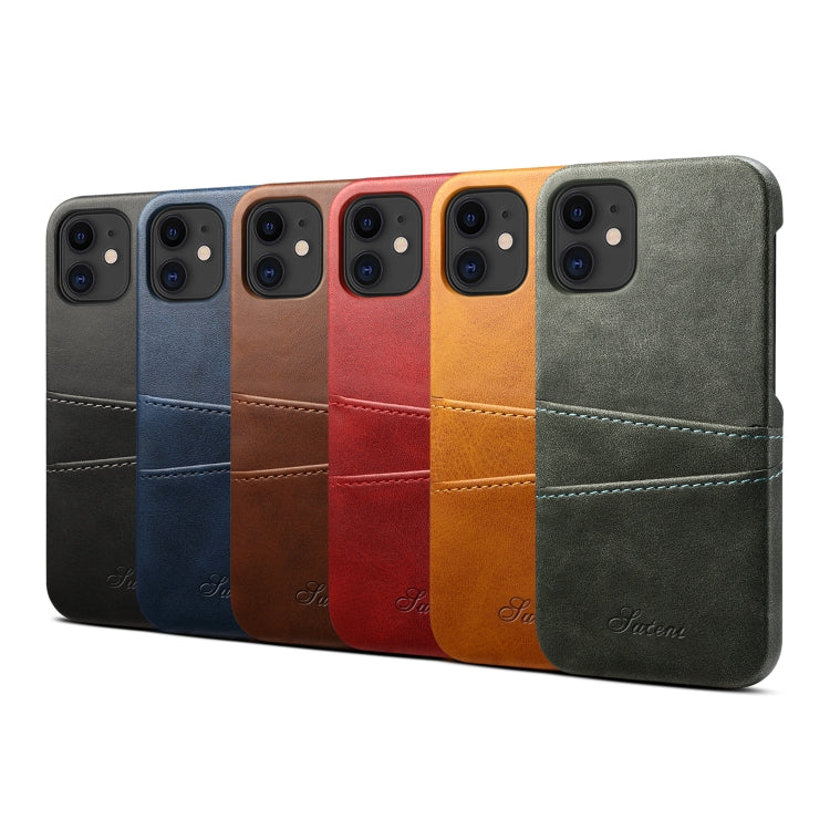 For iPhone 12 mini Calf Texture Back Cover Protective Case with Card Slots