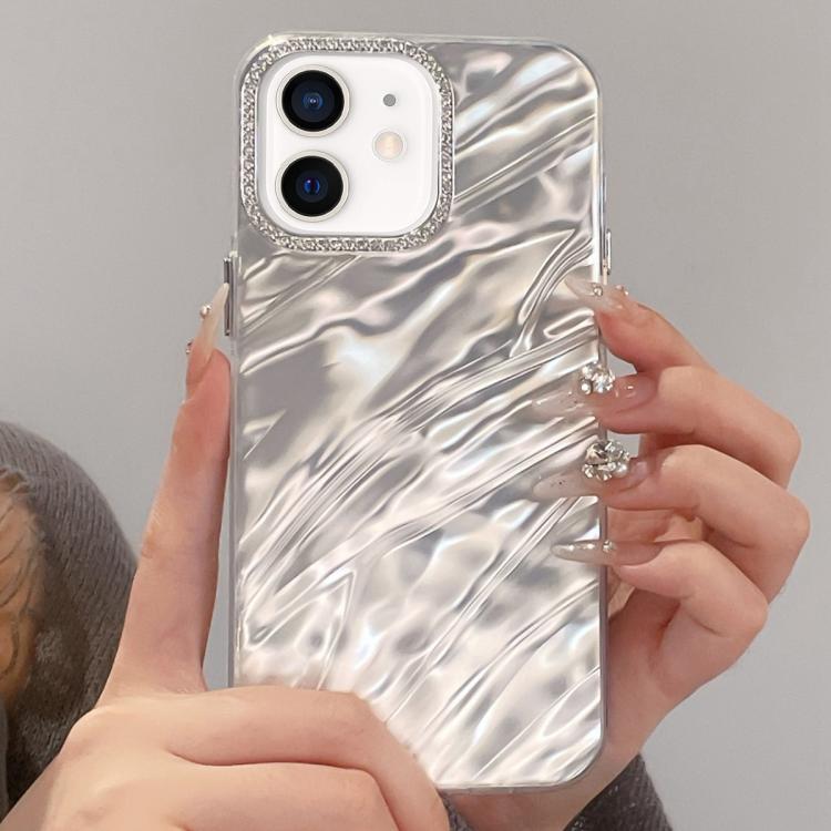 For iPhone 11 Rhinestone Lens Frame Wrinkled Design Phone Case