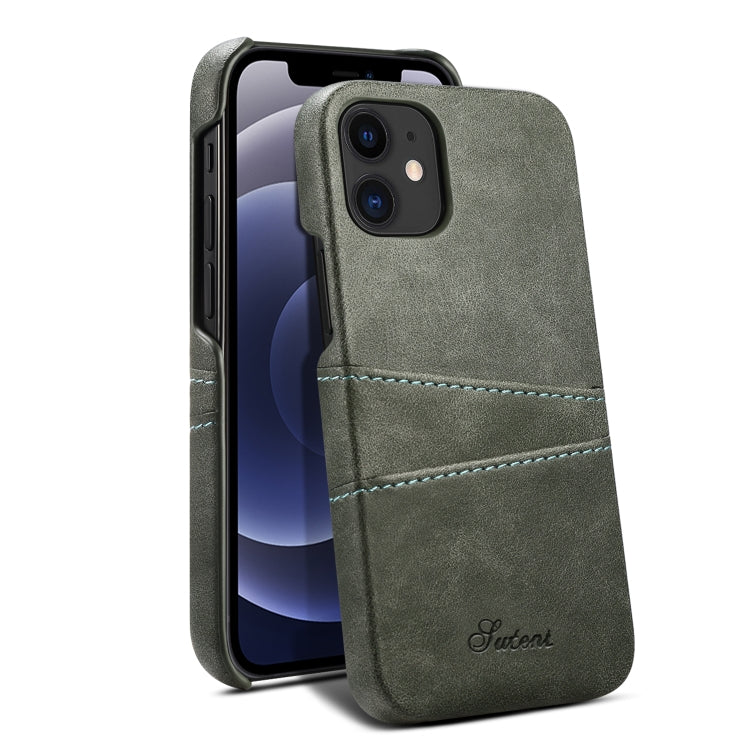 For iPhone 12 / 12 Pro Calf Texture Back Cover Protective Case with Card Slots