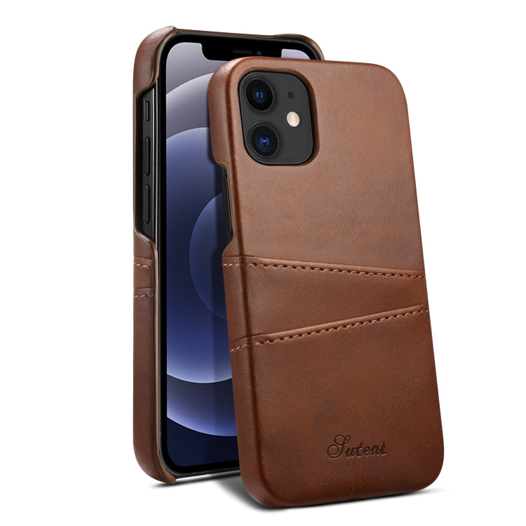 For iPhone 12 / 12 Pro Calf Texture Back Cover Protective Case with Card Slots