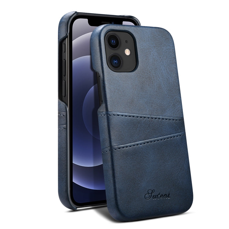 For iPhone 12 / 12 Pro Calf Texture Back Cover Protective Case with Card Slots