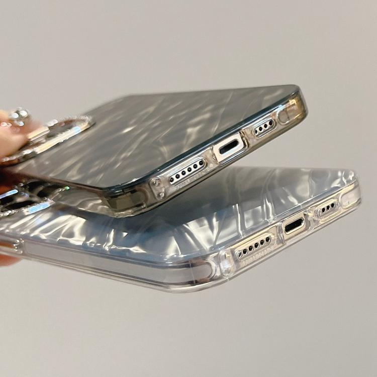 For iPhone 16 Pro Max Rhinestone Lens Frame Wrinkled Design Phone Case