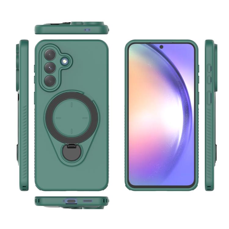 For Samsung Galaxy A57 5G Ring Shield MagSafe TPU Phone Case with 360 Degree Rotating Holder