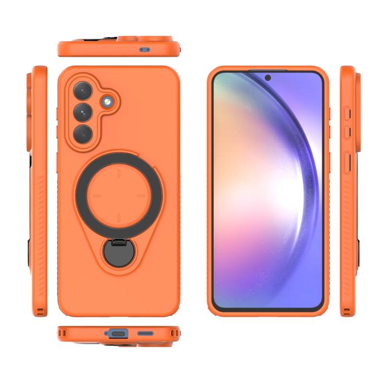 For Samsung Galaxy A57 5G Ring Shield MagSafe TPU Phone Case with 360 Degree Rotating Holder