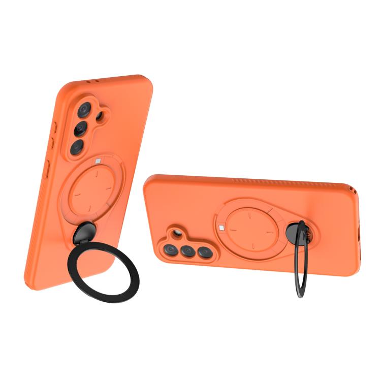 For Samsung Galaxy A57 5G Ring Shield MagSafe TPU Phone Case with 360 Degree Rotating Holder