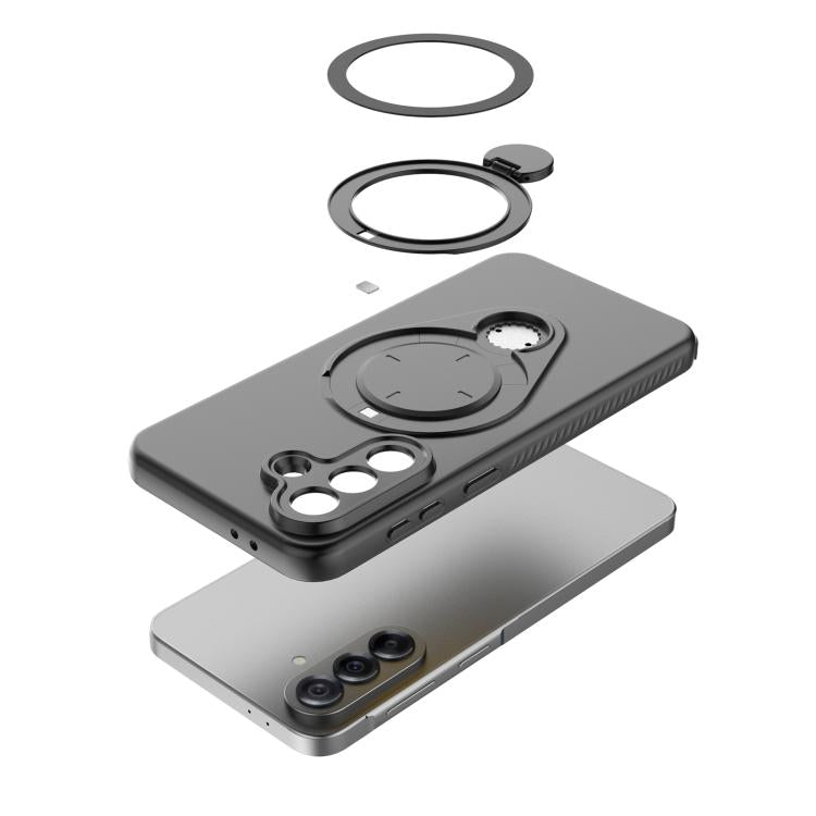 For Galaxy A17 5G Ring Shield MagSafe TPU Phone Case with 360 Degree Rotating Holder