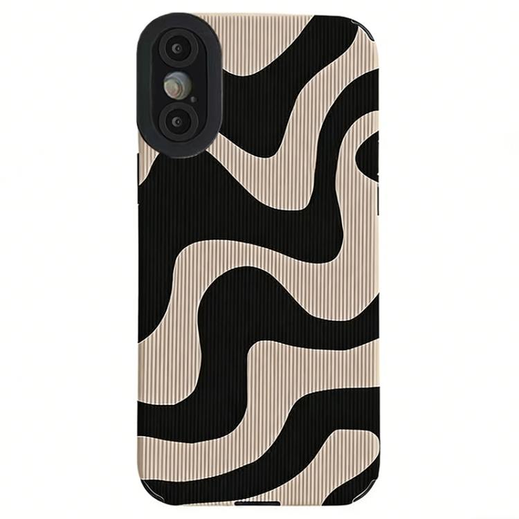 For iPhone XS Max Leather-Textured TPU Phone Case - Zebra Pattern