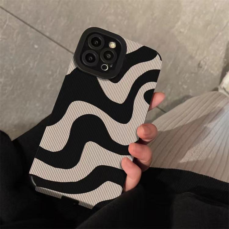 For iPhone 14 Pro Leather-Textured TPU Phone Case - Zebra Pattern