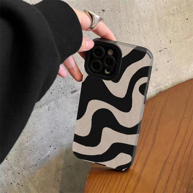 For iPhone 16 Pro Leather-Textured TPU Phone Case - Zebra Pattern