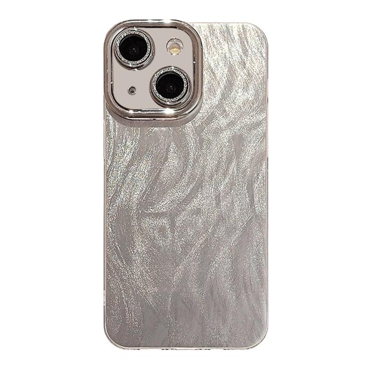 For iPhone 15 Feather-Gauze Laser Phone Case with Lens Film