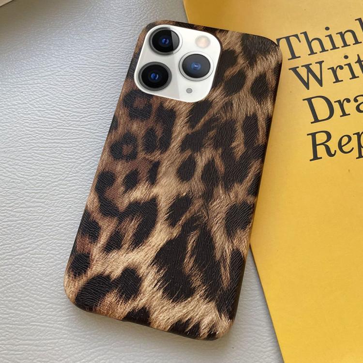 For iPhone 11 Pro Leopard Print Leather-Textured PU Phone Case
