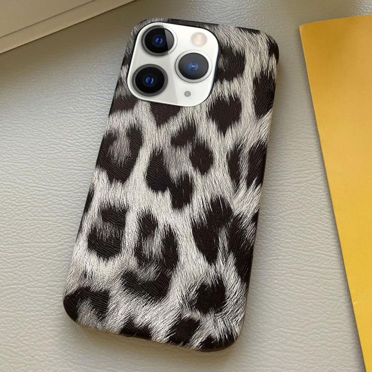 For iPhone 11 Pro Max Leopard Print Leather-Textured PU Phone Case