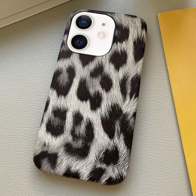 For iPhone 12 Leopard Print Leather-Textured PU Phone Case