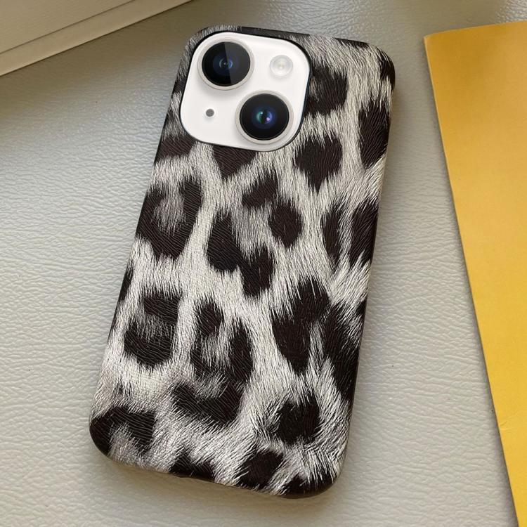 For iPhone 14 Plus Leopard Print Leather-Textured PU Phone Case