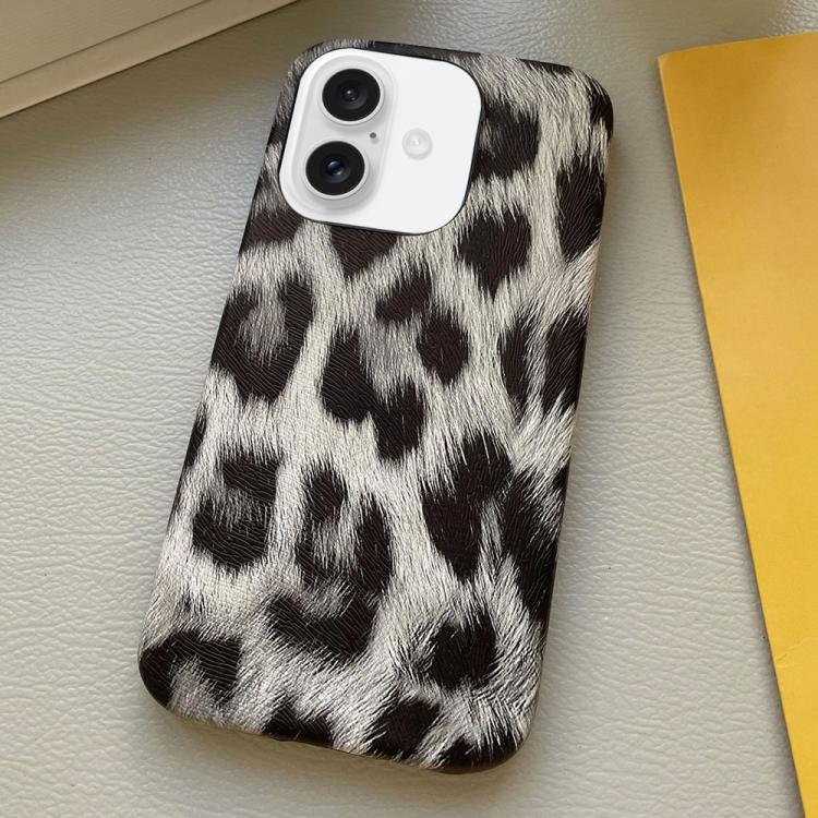 For iPhone 16 Leopard Print Leather-Textured PU Phone Case