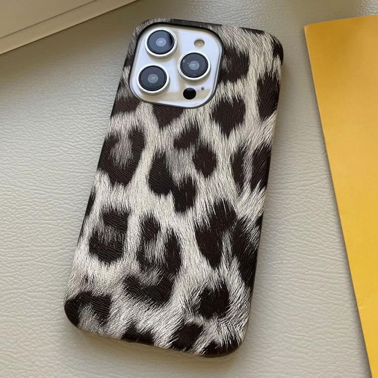 For iPhone 16 Pro Leopard Print Leather-Textured PU Phone Case