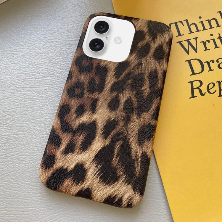 For iPhone 17 Leopard Print Leather-Textured PU Phone Case