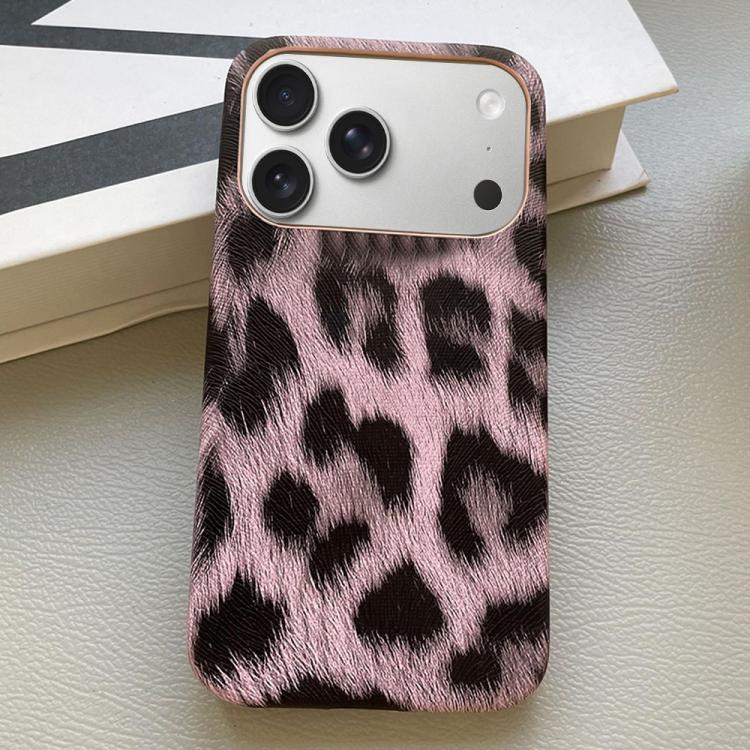 For iPhone 17 Pro Max Leopard Print Leather-Textured PU Phone Case