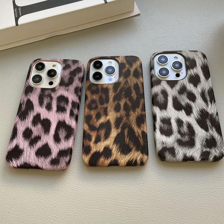 For iPhone 14 Plus Leopard Print Leather-Textured PU Phone Case