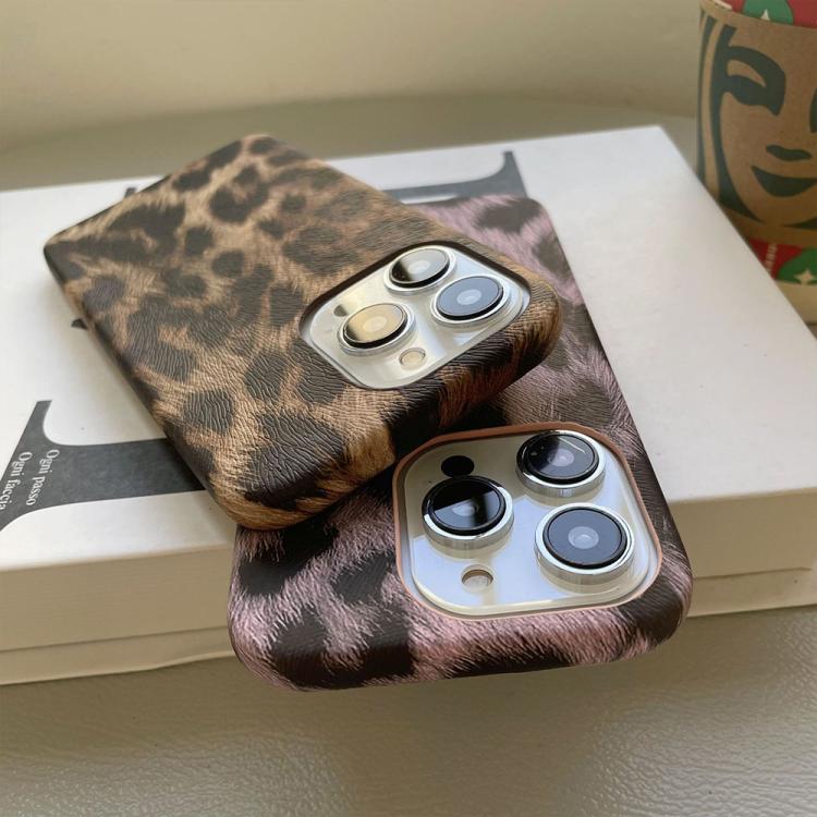 For iPhone 11 Pro Max Leopard Print Leather-Textured PU Phone Case
