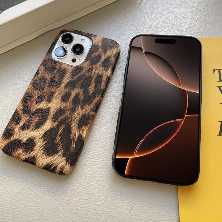 For iPhone 14 Plus Leopard Print Leather-Textured PU Phone Case