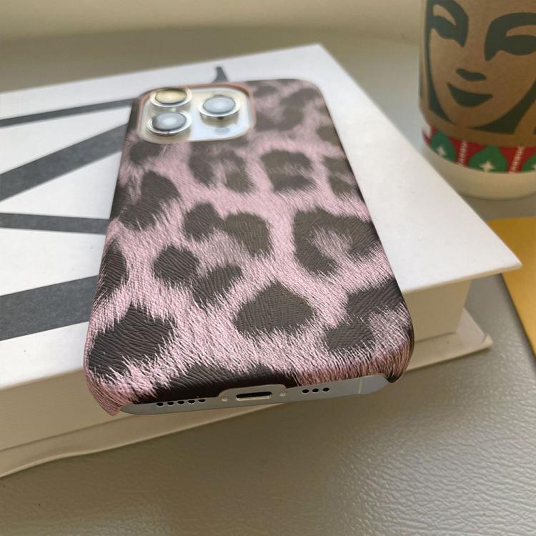 For iPhone 14 Plus Leopard Print Leather-Textured PU Phone Case