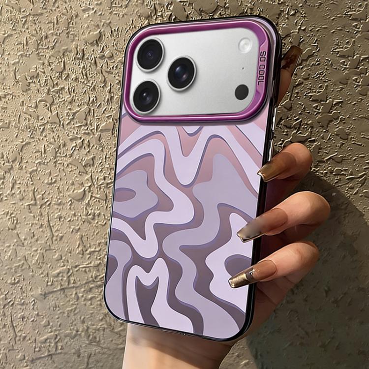 For iPhone 17 Pro Max Wavy Stripes Pattern Frosted IMD 2-in-1 PC Phone Case