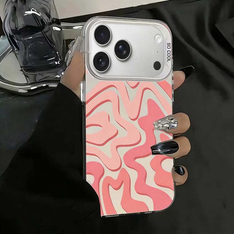 For iPhone 17 Pro Max Wavy Stripes Pattern Frosted IMD 2-in-1 PC Phone Case