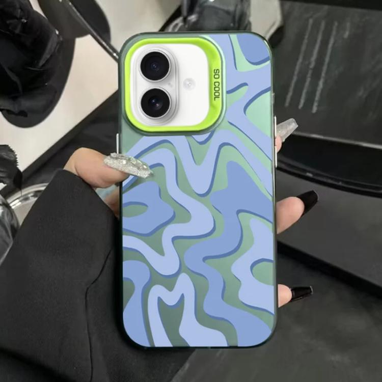 For iPhone 17 Wavy Stripes Pattern Frosted IMD 2-in-1 PC Phone Case