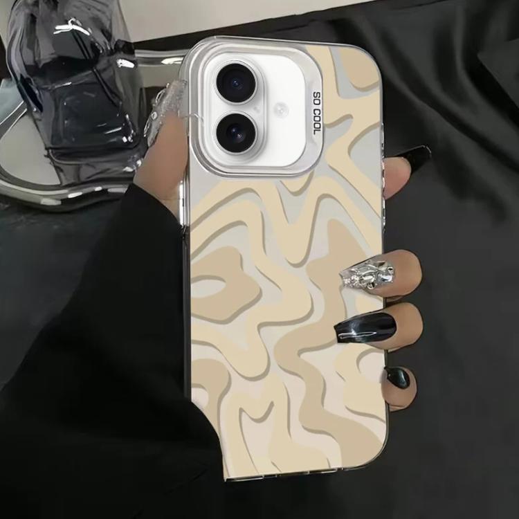 For iPhone 17 Wavy Stripes Pattern Frosted IMD 2-in-1 PC Phone Case