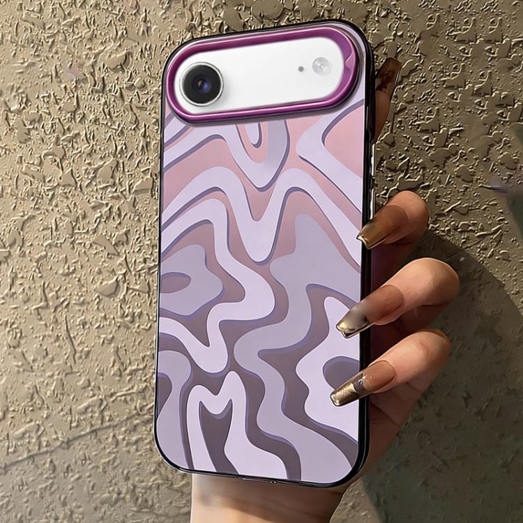 For iPhone Air Wavy Stripes Pattern Frosted IMD 2-in-1 PC Phone Case