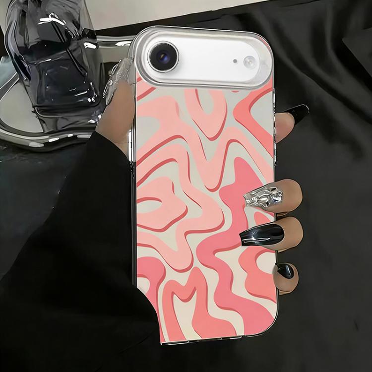 For iPhone Air Wavy Stripes Pattern Frosted IMD 2-in-1 PC Phone Case