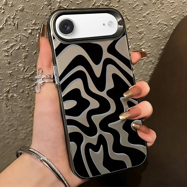 For iPhone Air Wavy Stripes Pattern Frosted IMD 2-in-1 PC Phone Case