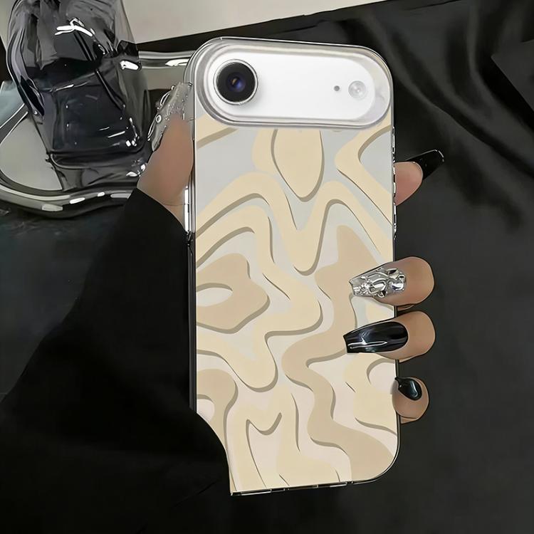 For iPhone Air Wavy Stripes Pattern Frosted IMD 2-in-1 PC Phone Case