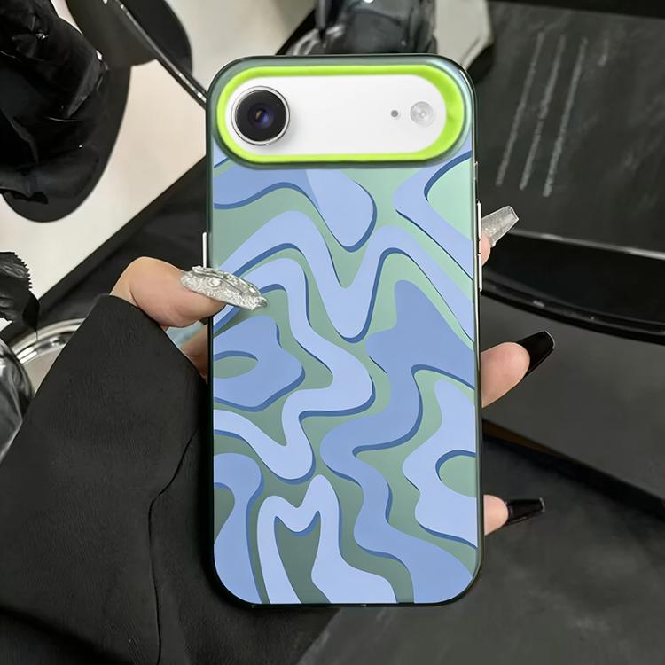 For iPhone Air Wavy Stripes Pattern Frosted IMD 2-in-1 PC Phone Case