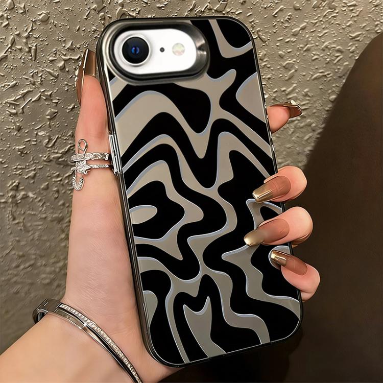 For iPhone SE 2022 / SE 2020 / 7 / 8 Wavy Stripes Pattern Frosted IMD 2-in-1 PC Phone Case
