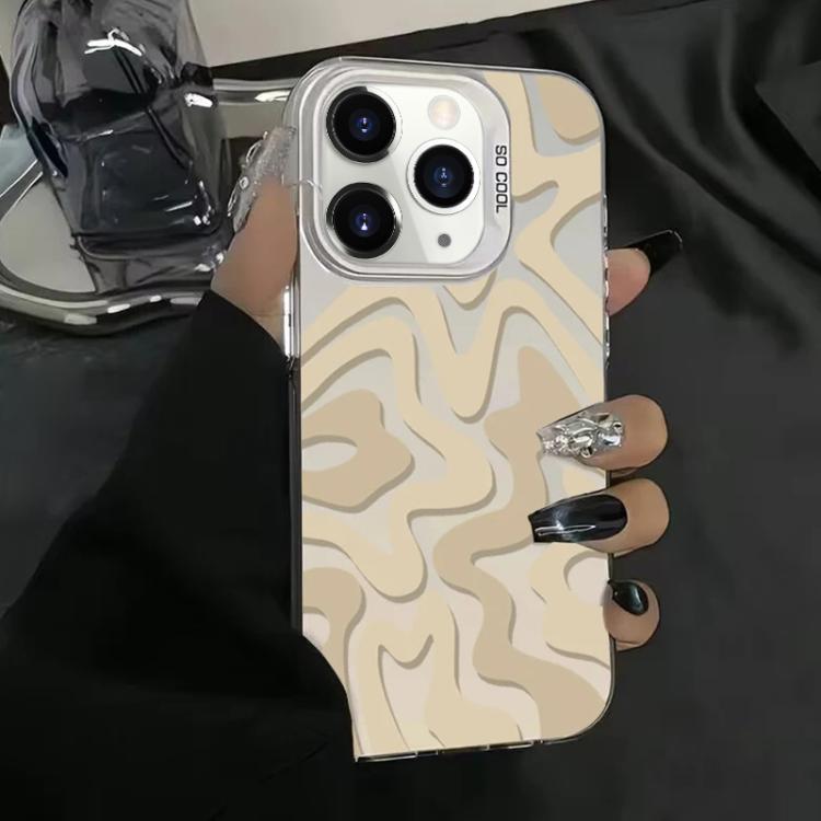 For iPhone 11 Pro Max Wavy Stripes Pattern Frosted IMD 2-in-1 PC Phone Case